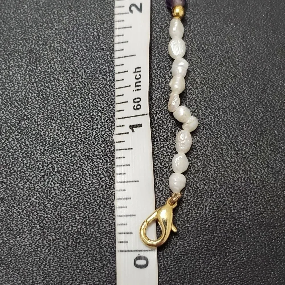 Child's seed pearl and amethyst bracelet 7